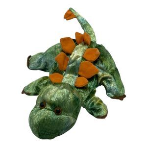 Caltoy Stegosaurus Dinosaur Plush Hand Puppet 10” x 8” Green Stuffed Toy